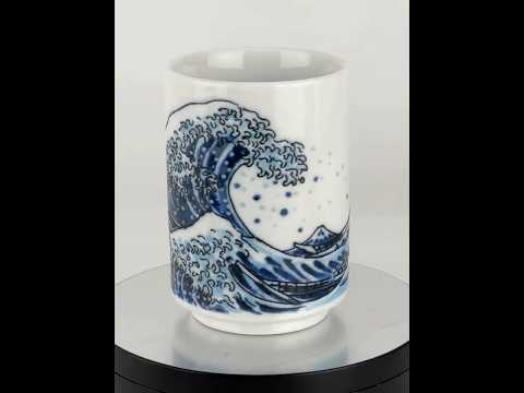 Hokusai Teacup – Great Wave & Red Fuji | Mino Ware Japan – nihon-kara