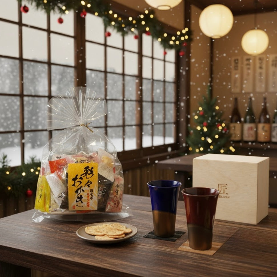 Moonlight Tumbler & Japanese Snack Gift Set – Handcrafted Duo – nihon-kara